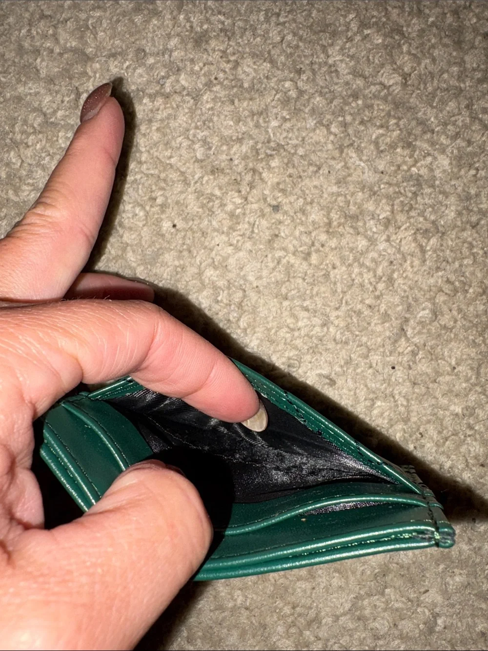 Quilted Green Card Holder